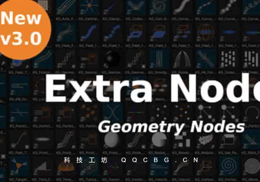 图形元素特效动画几何节点资产包 Extra Nodes For Geometry Nodes v3.5